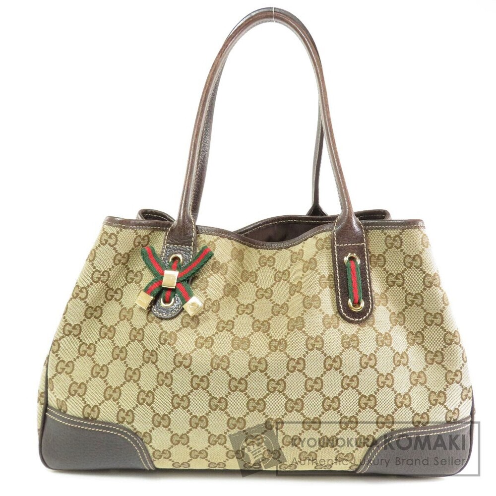 Gucci GG Canvas Princy Tote Bag beige brown web